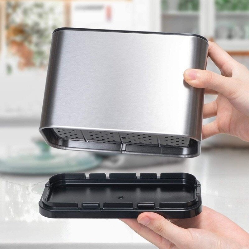 Premium Edelstahl Besteckhalter & Utensilienorganisator mit Abtropffunktion