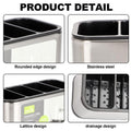 Premium Edelstahl Besteckhalter & Utensilienorganisator mit Abtropffunktion